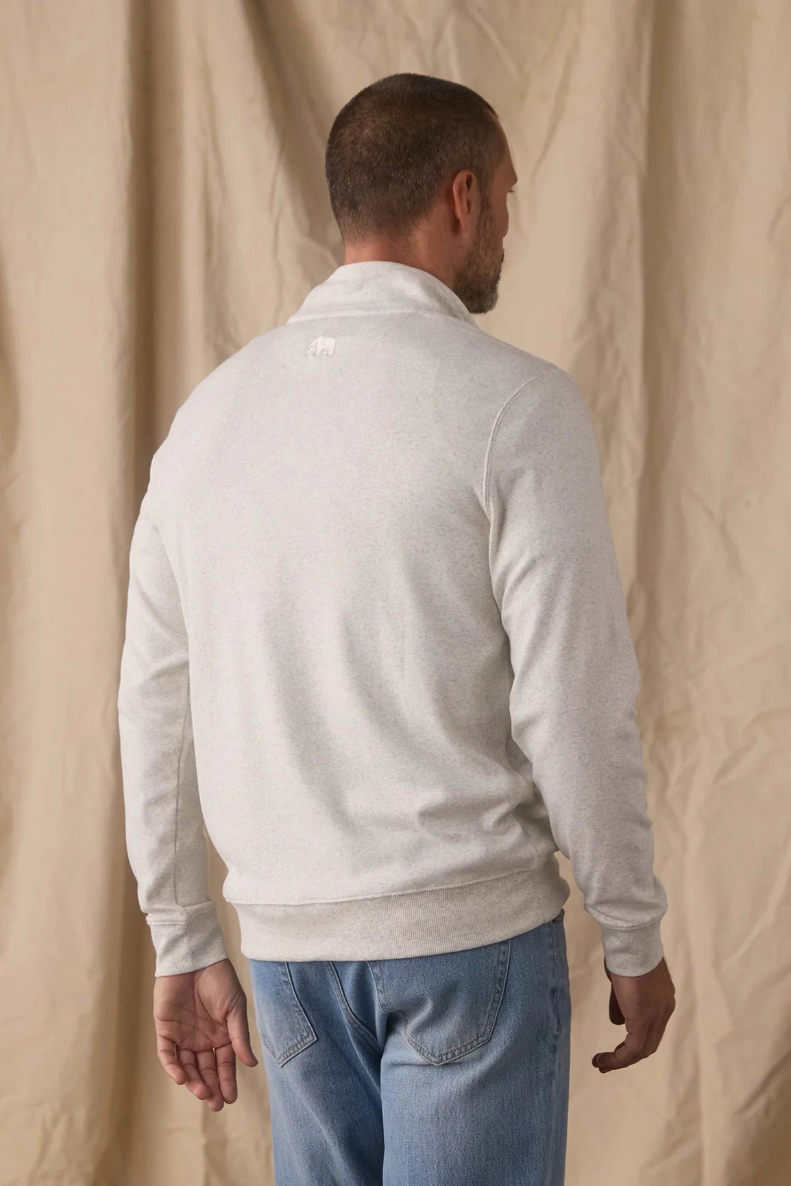 Purmeso Weekend 1/4 Zip in Stone