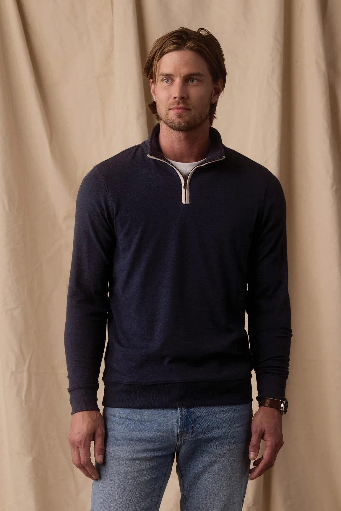 Purmeso Weekend 1/4 Zip in Navy