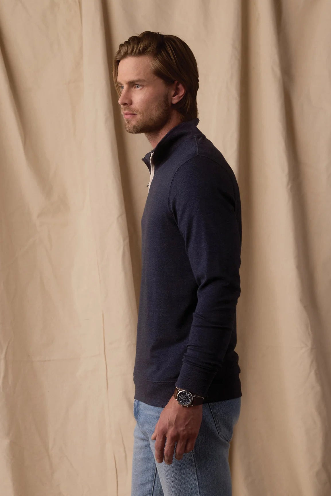 Purmeso Weekend 1/4 Zip in Navy