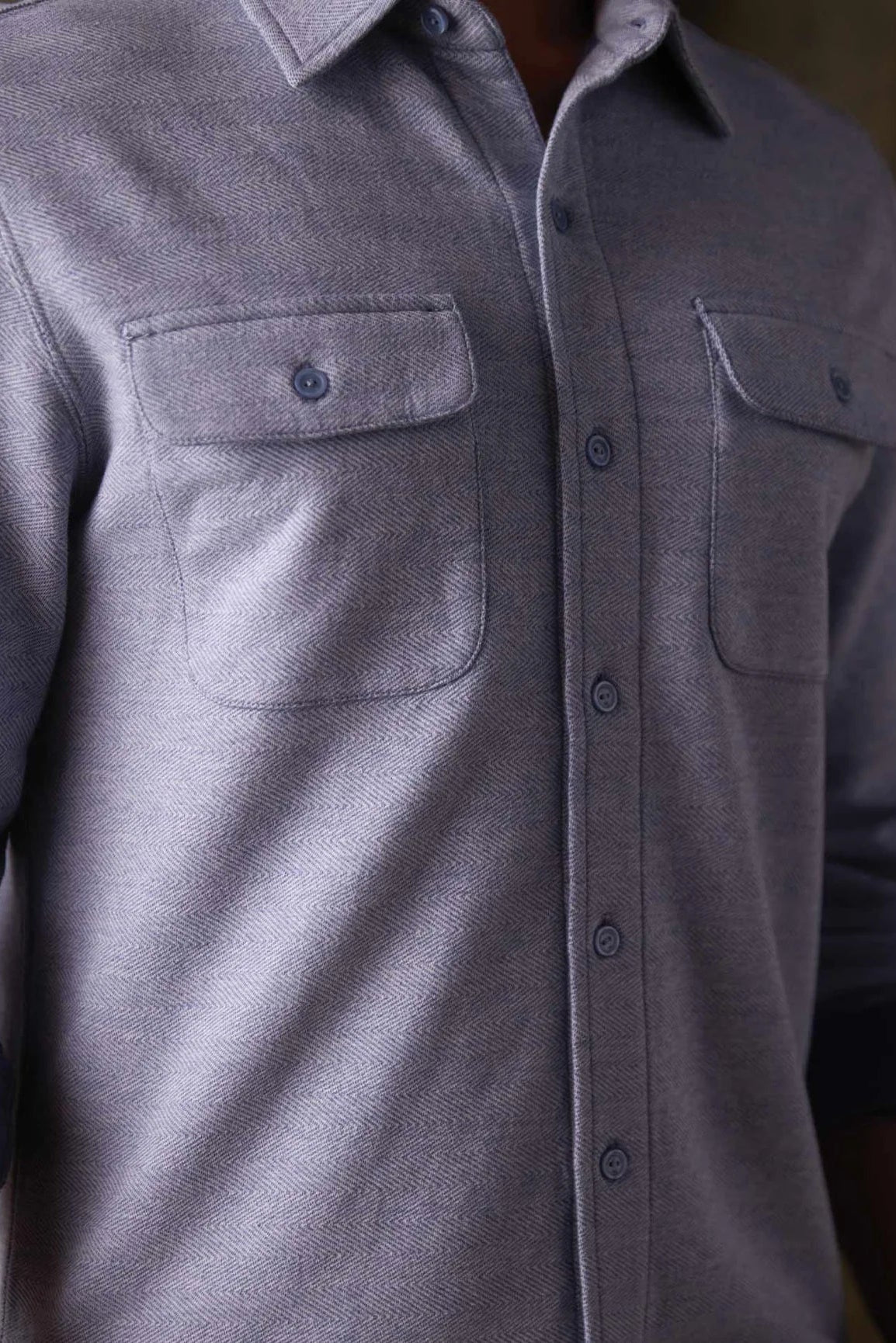TNB Textured Knit Shirt in Vintage Blue