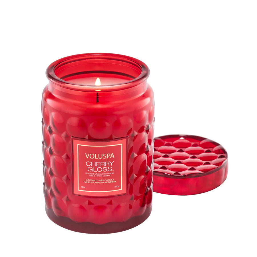 Voluspa Cherry Gloss Large Glass Jar Candle