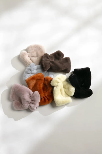 Shearling Fingerless Mittens