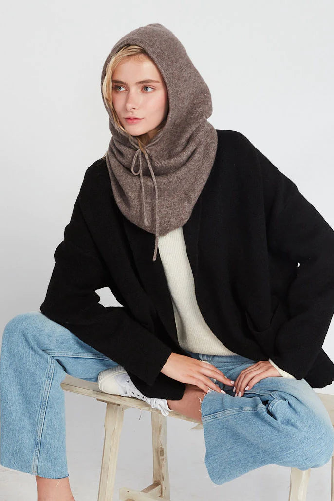 Wool Blended Hoodie Snood