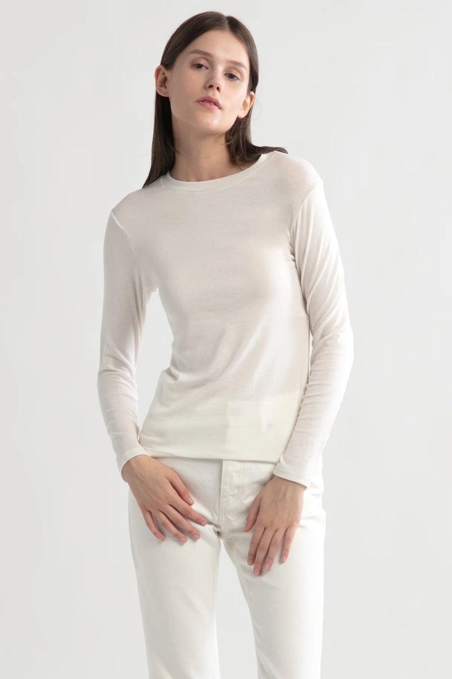 Ultra Stretch Tencel Long Sleeve Tee- One Size