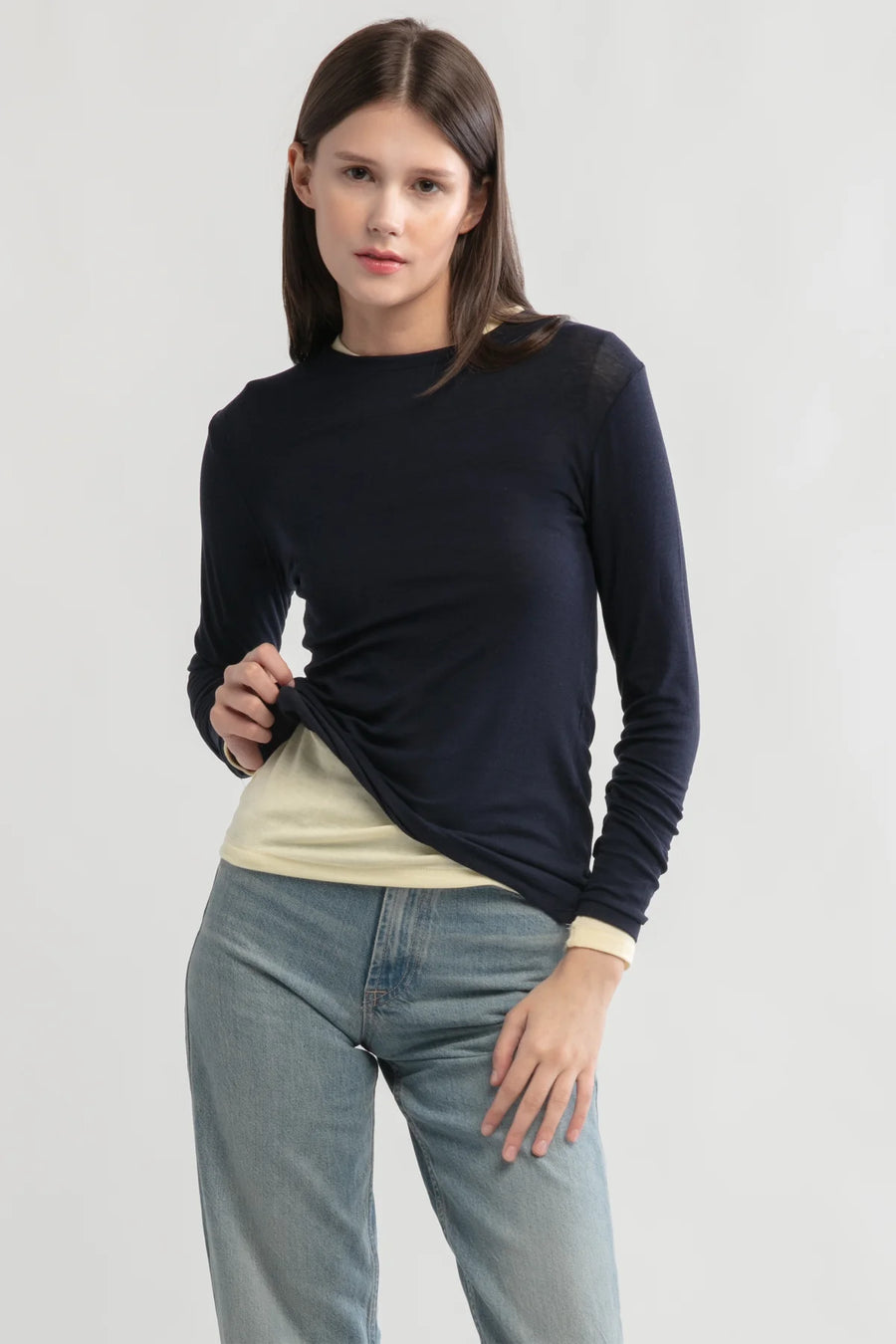 Ultra Stretch Tencel Long Sleeve Tee- One Size