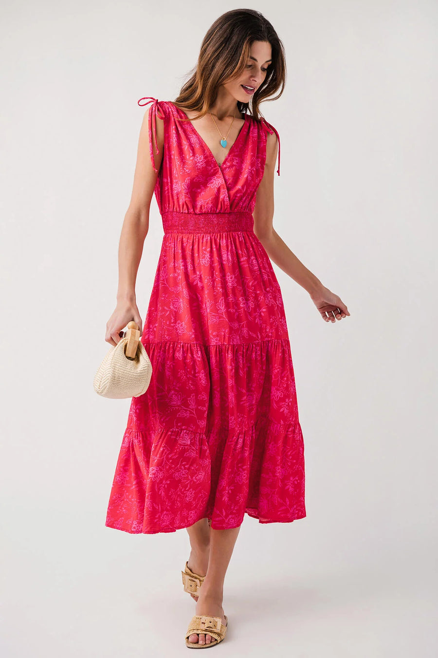 Woven Bora Floral Print Tiered Dress