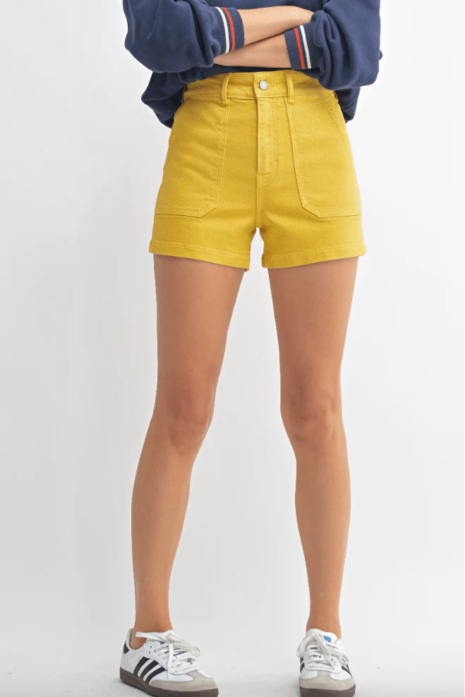 Butter High Rise Utility Cargo Short