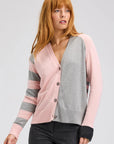 Z&P Split Cotton & Cashmere Cardi Sweater:Powder
