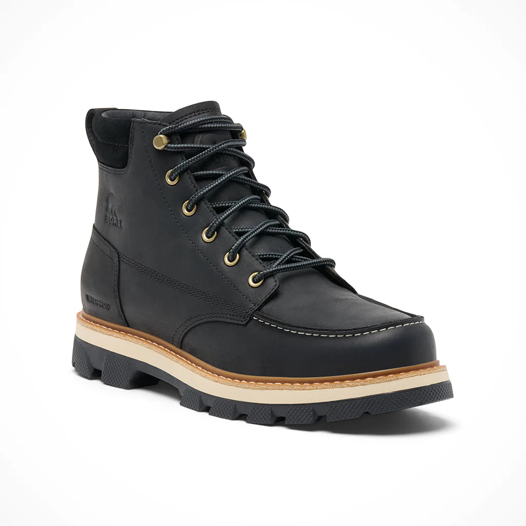 Sorel Lark-47 Moc Toe Waterproof Boot-Black/Bleached Ceramic