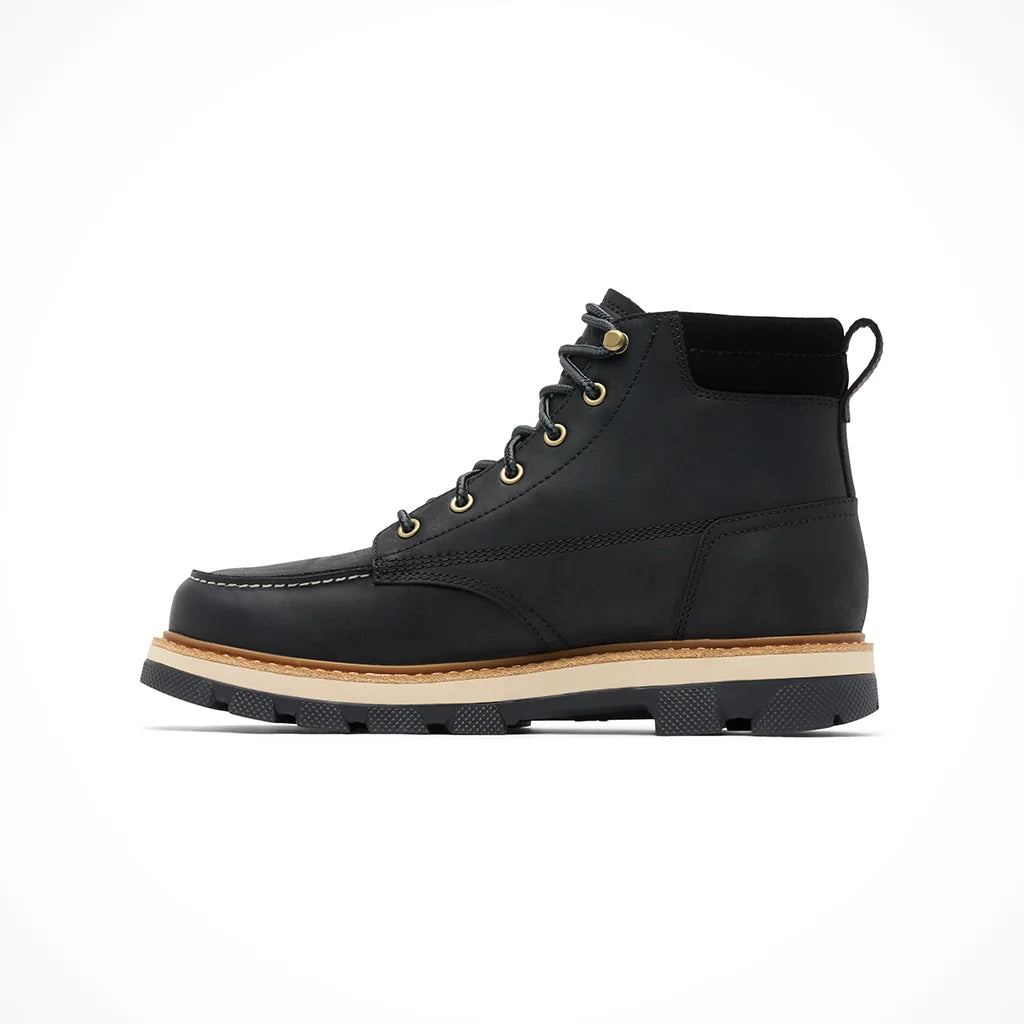 Sorel Lark-47 Moc Toe Waterproof Boot-Black/Bleached Ceramic