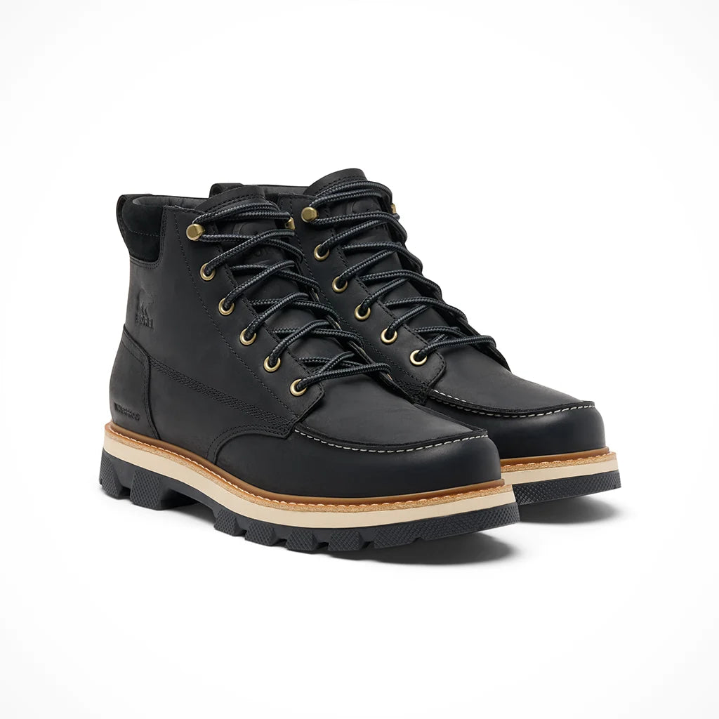 Sorel Lark-47 Moc Toe Waterproof Boot-Black/Bleached Ceramic
