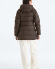 TNF W's Hydrenalite City Down Hooded Parka: Smokey Brown