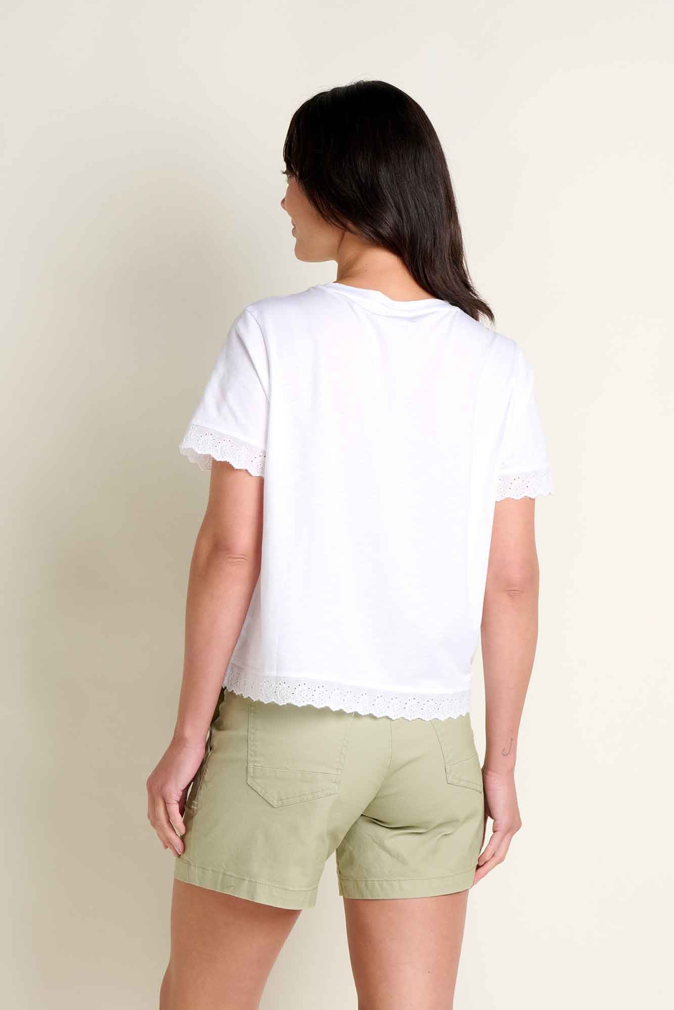 Clara Eyelet Sleeve Short Sleeve Tee