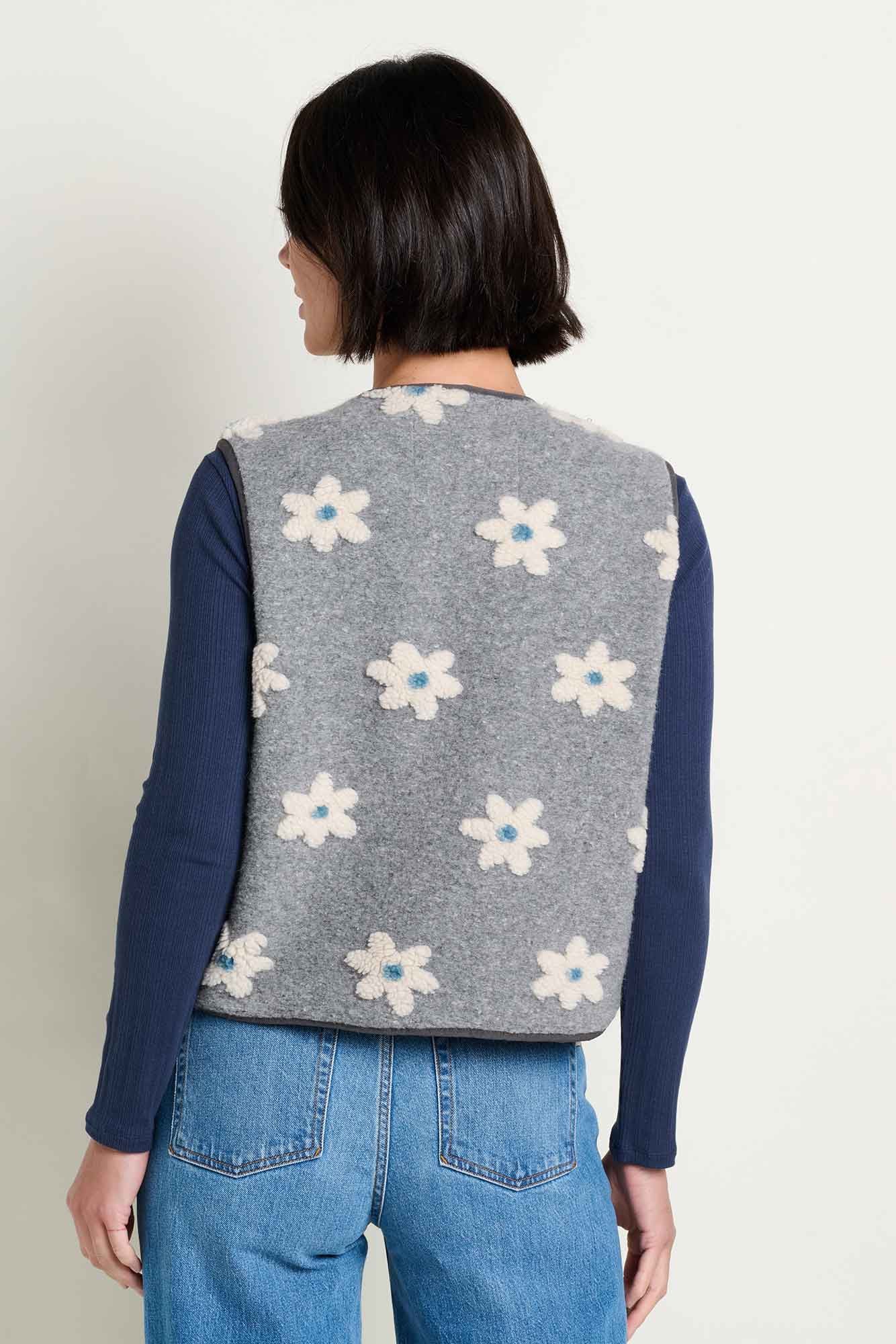 Sespe Sherpa Vest- Heather Grey Pattern