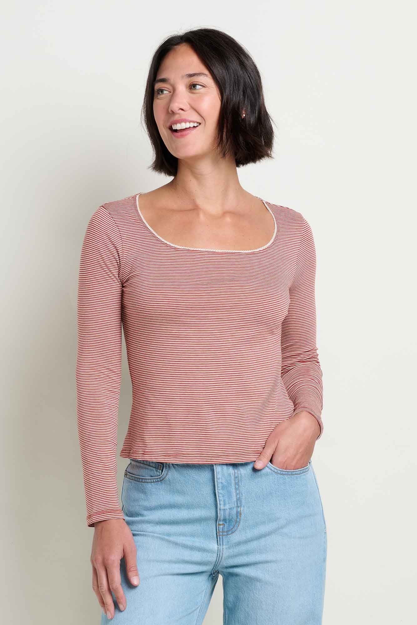 Rosalie Square Neck Long Sleeve Tee