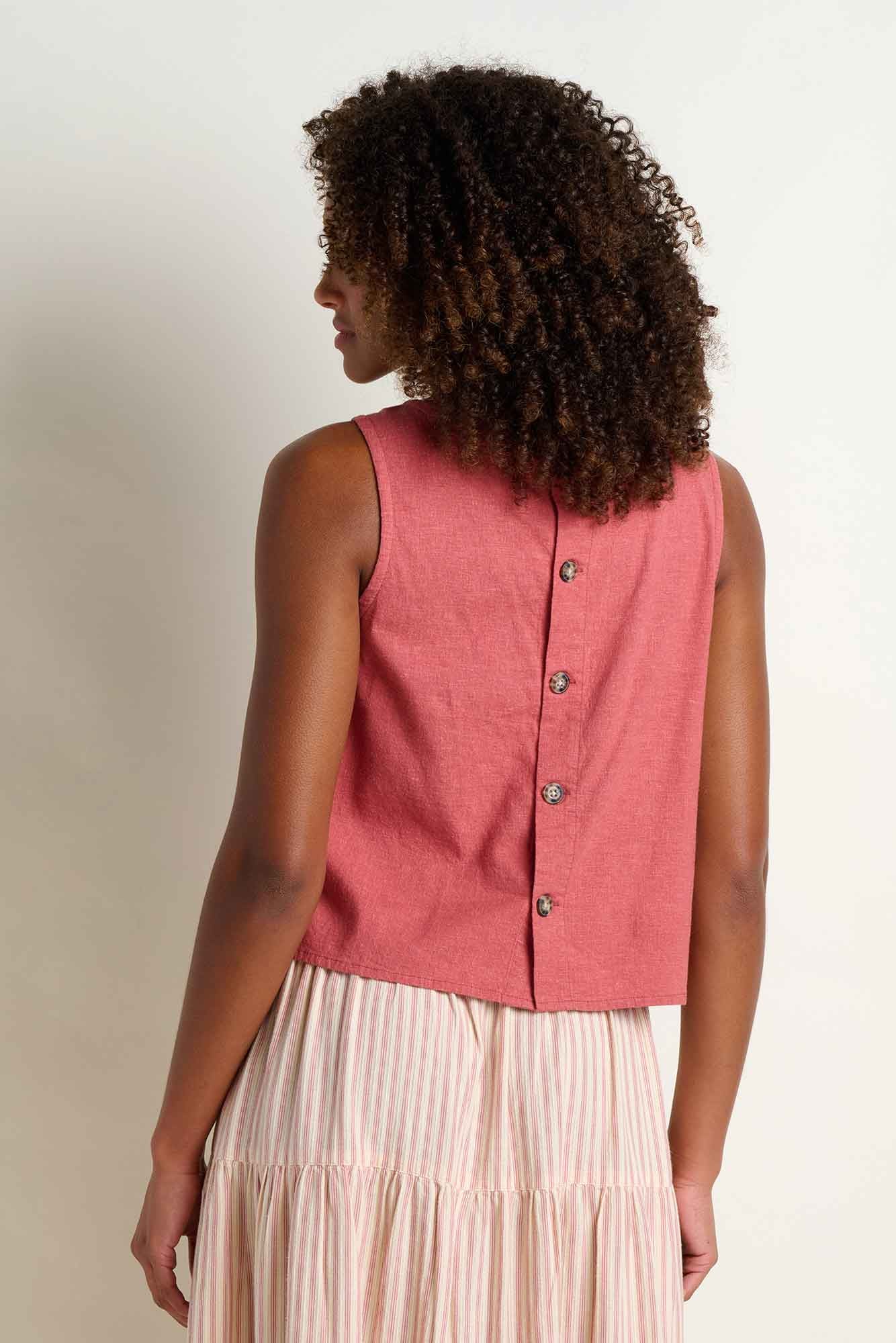 Taj Hemp Button Back Tank Top