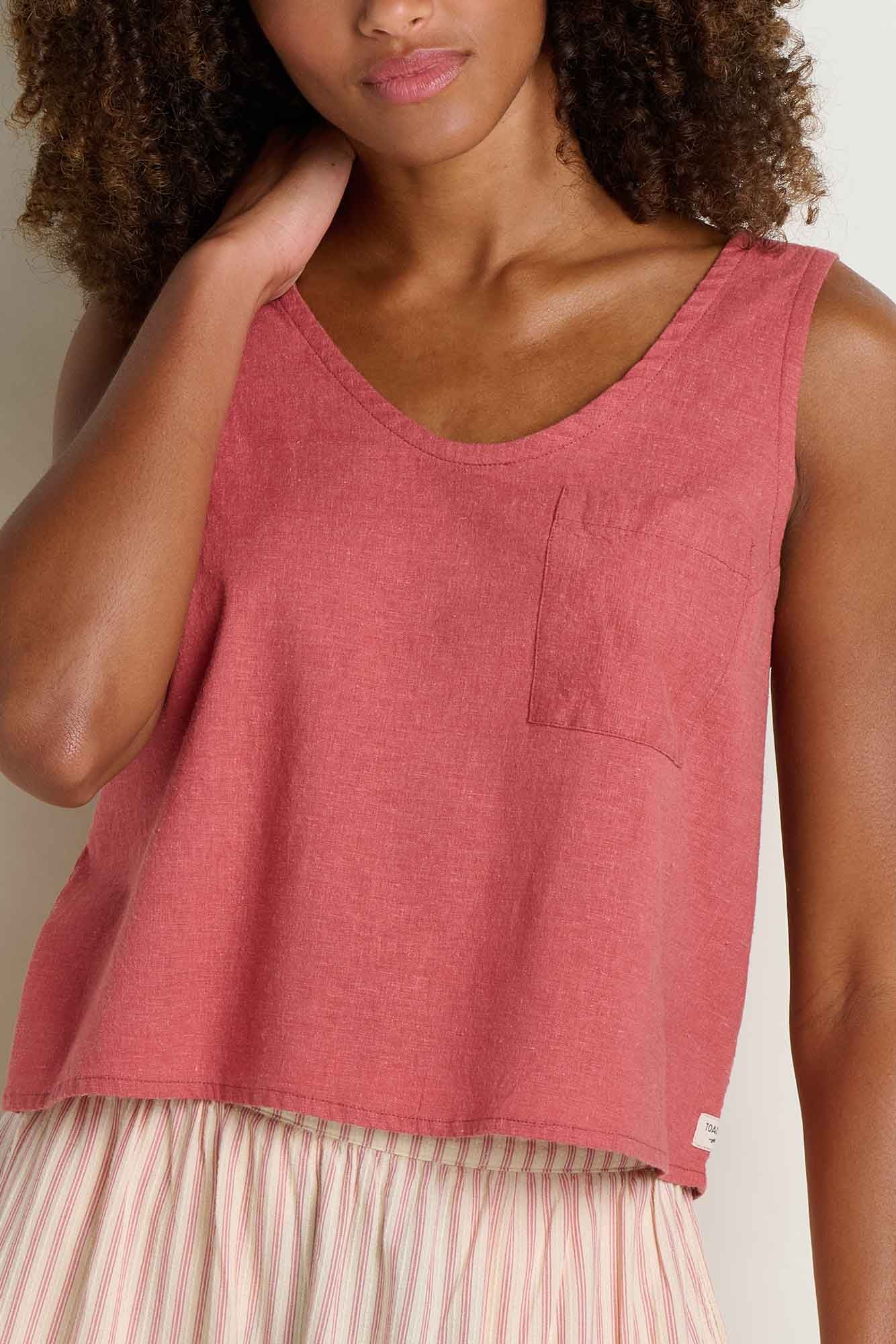 Taj Hemp Button Back Tank Top