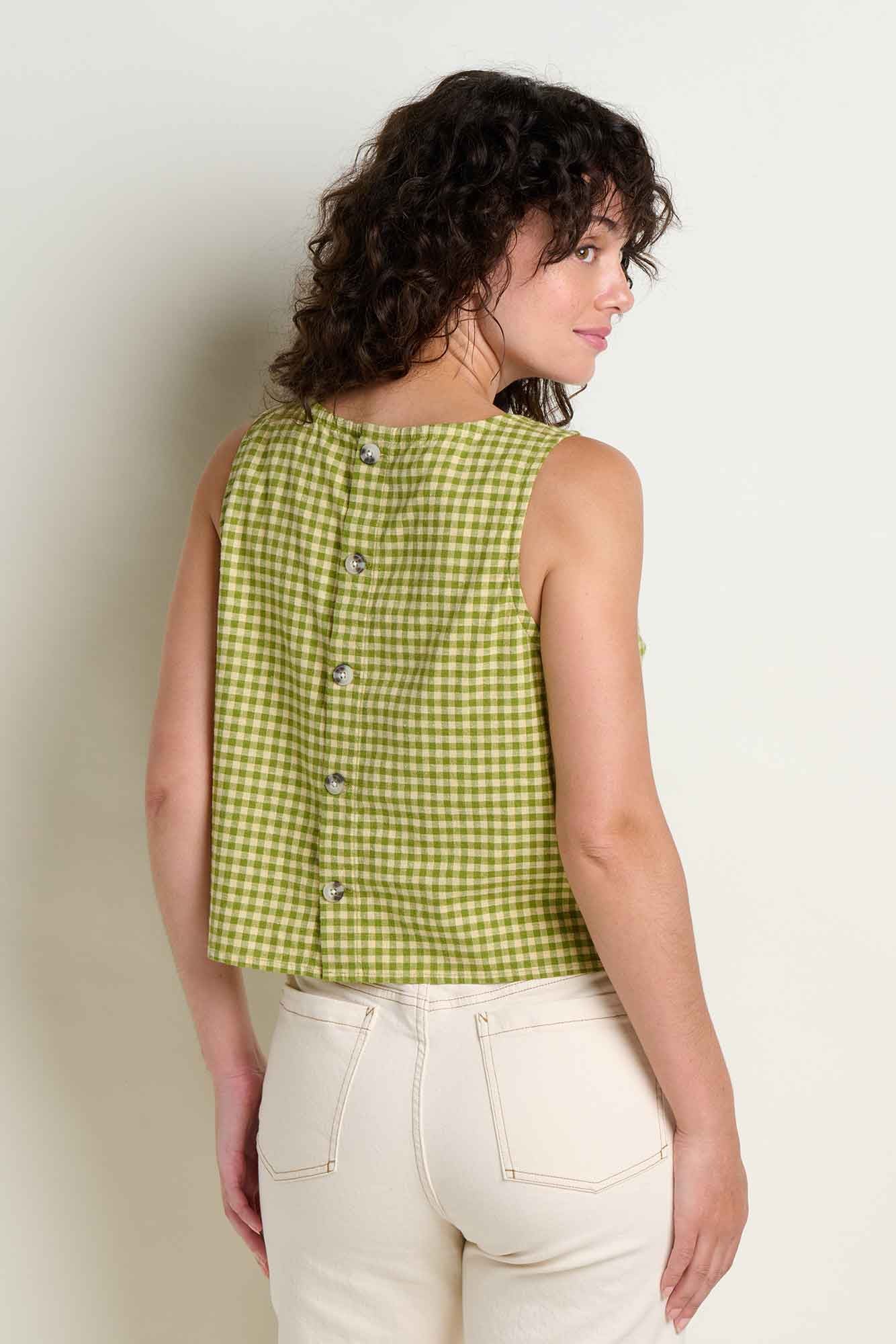 Taj Hemp Button Back Tank Top