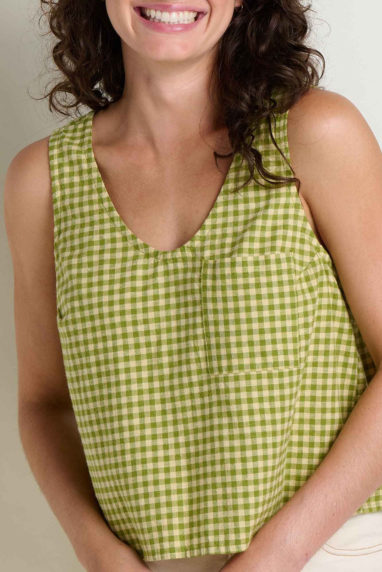 Taj Hemp Button Back Tank Top