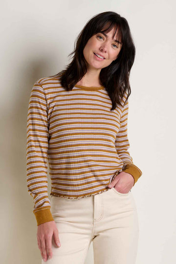 Foothill Pointelle Long Sleeve Crew T-Shirt