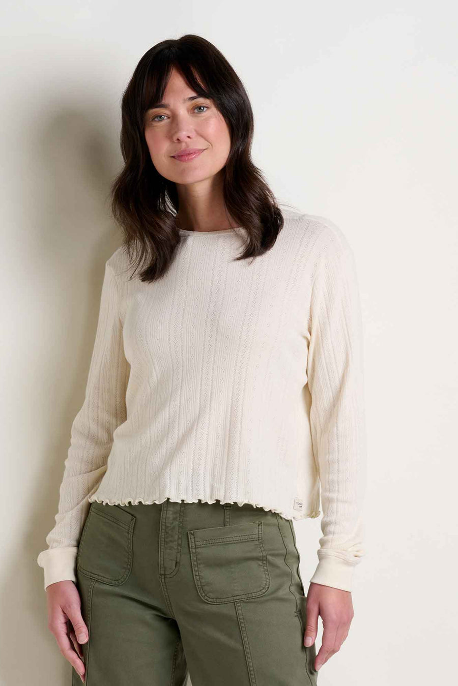 Foothill Pointelle Long Sleeve Crew T-Shirt