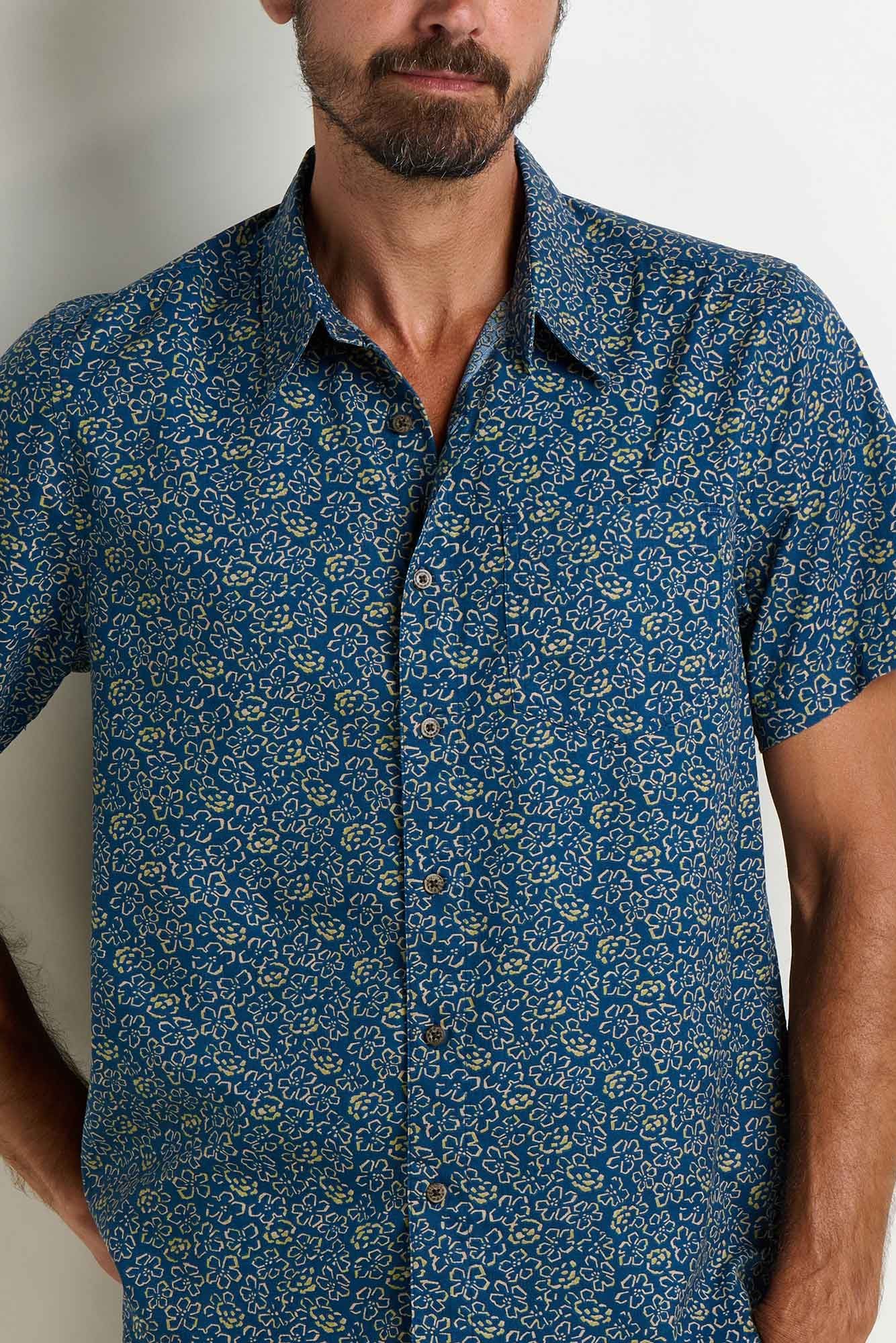 The Fletch M's Short Sleeve Button Up Shirt: Canal Print
