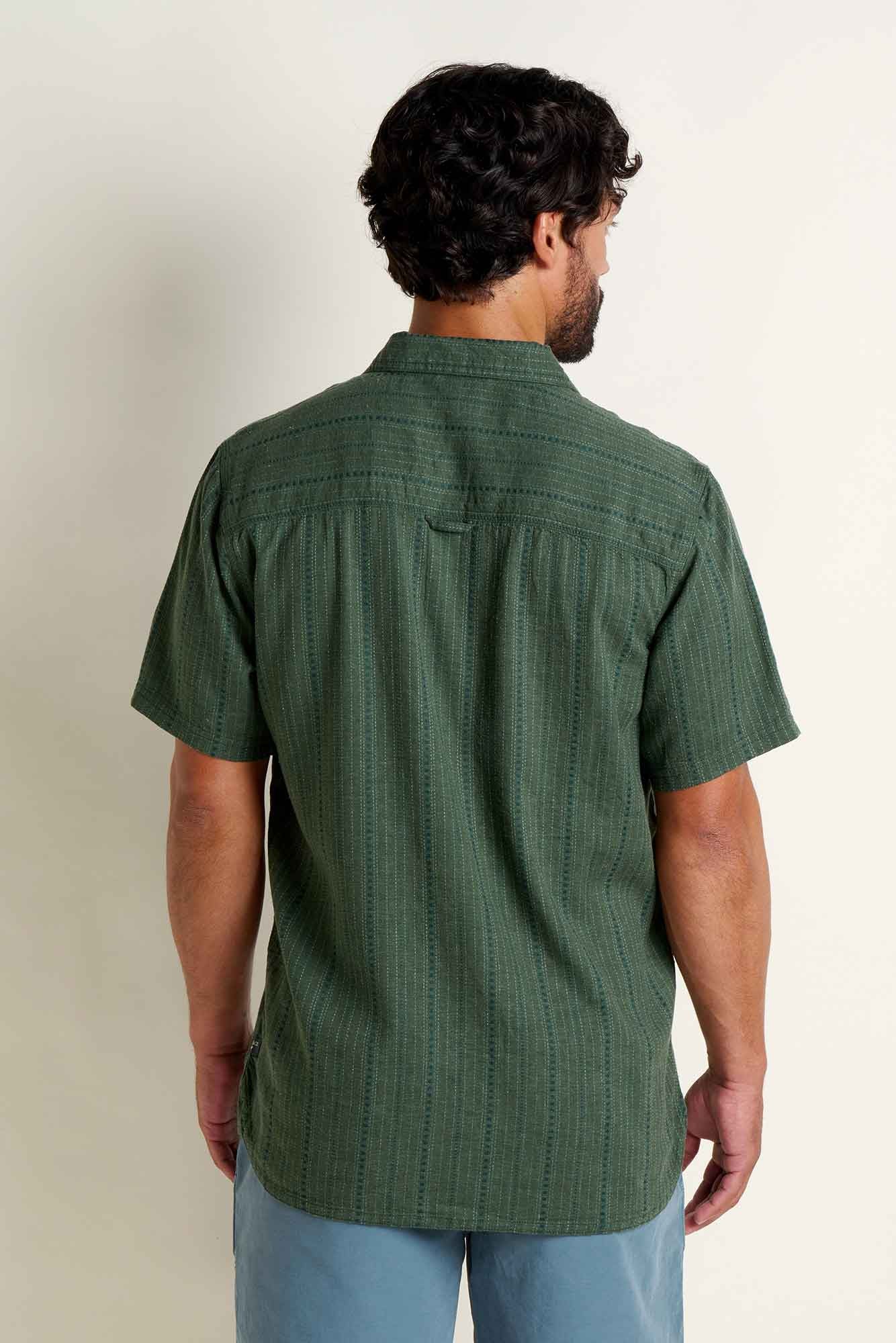 Taj M's Hemp Short Sleeve Shirt: Cilantro