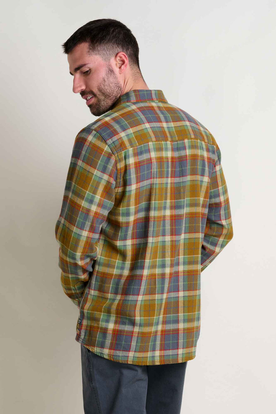 Creekwater Long Sleeve Button Down Flannel Shirt-Coyote
