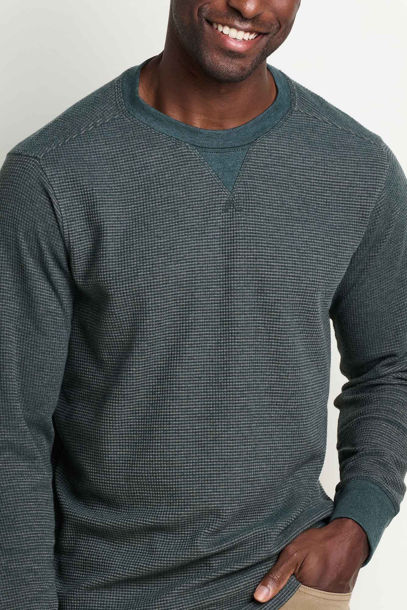 Framer Men's Long Sleeve Waffle Crew Neck: Serrano Pattern
