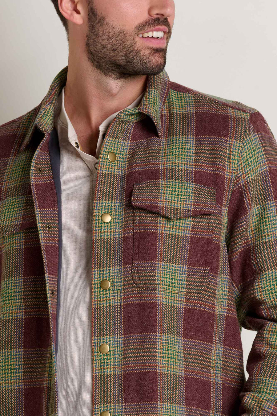 Toad & Co Men's Mojac Shirt Jacket: Deep Mahogany