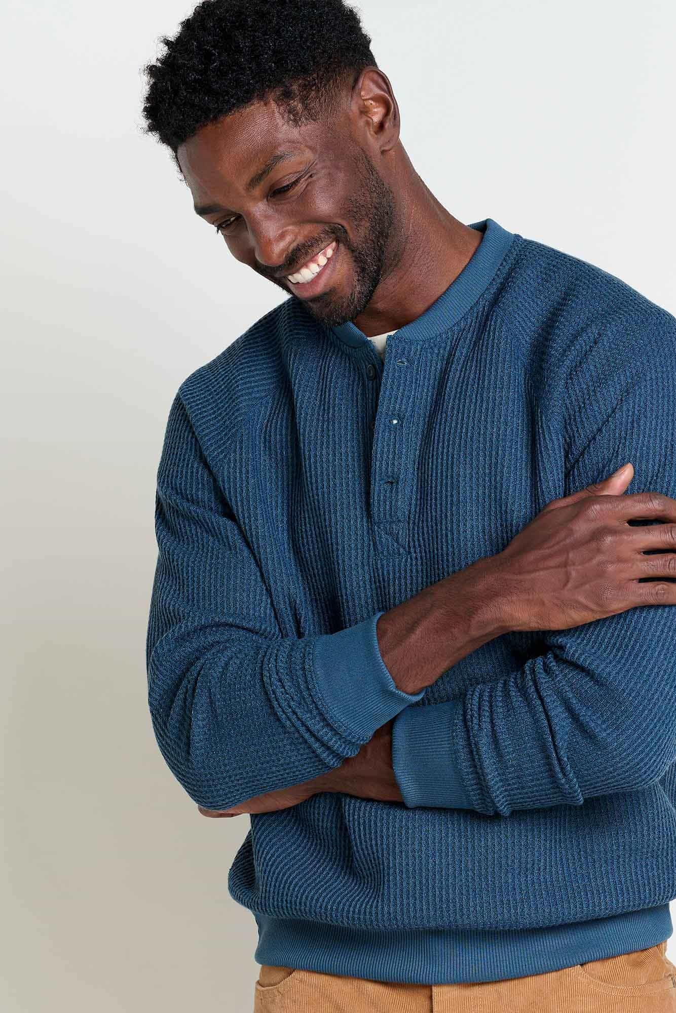 Bitterroot Long Sleeve Henley Shirt: Navy