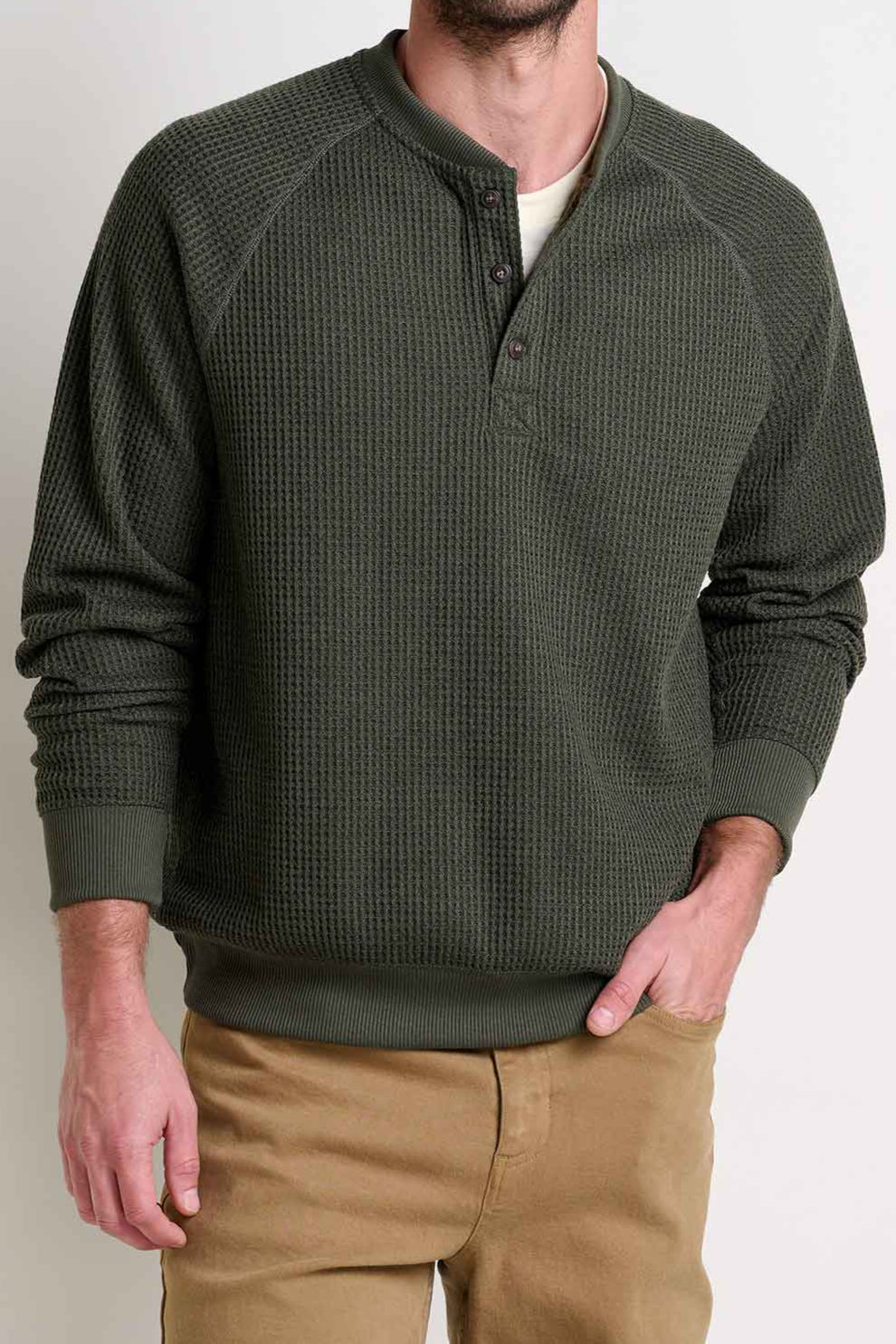 Bitterroot Long Sleeve Henley Shirt: Olive