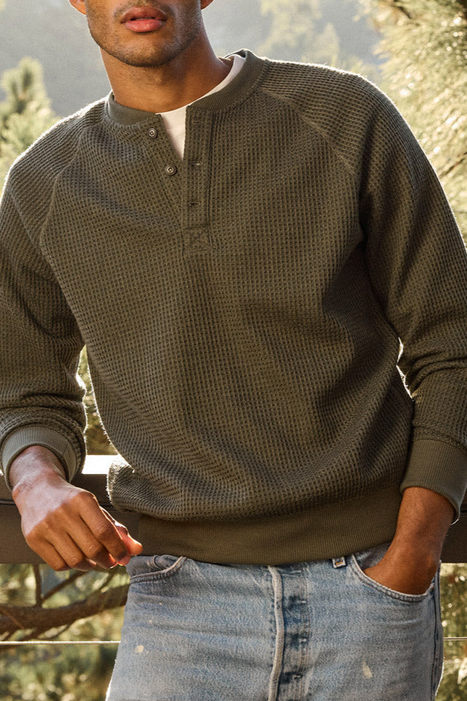 Bitterroot Long Sleeve Henley Shirt: Olive