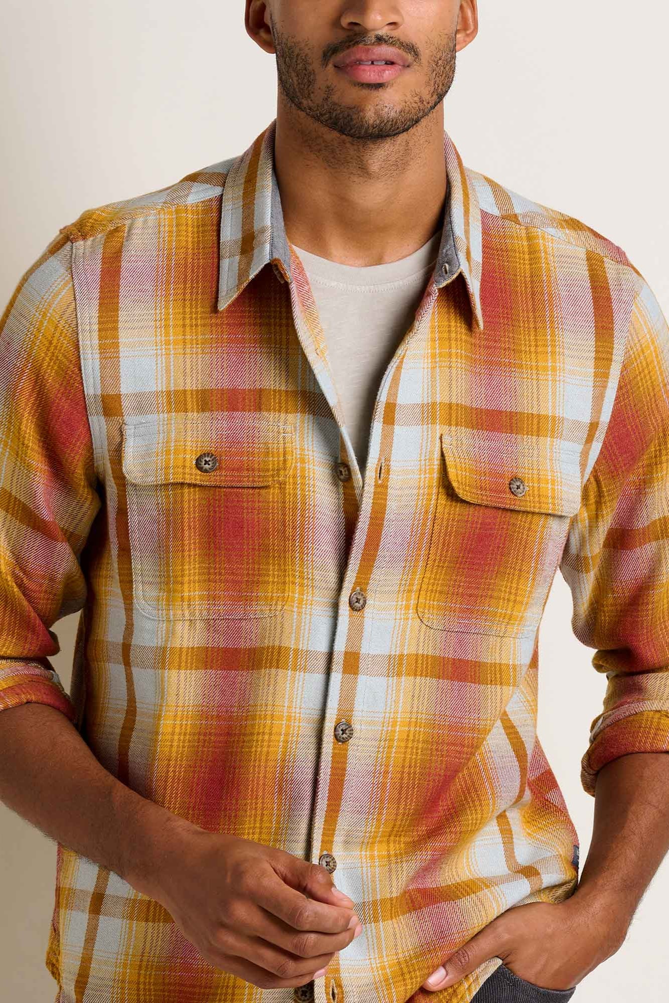 Ranchero Men's HW Flannel Shirt: Burnt Henna