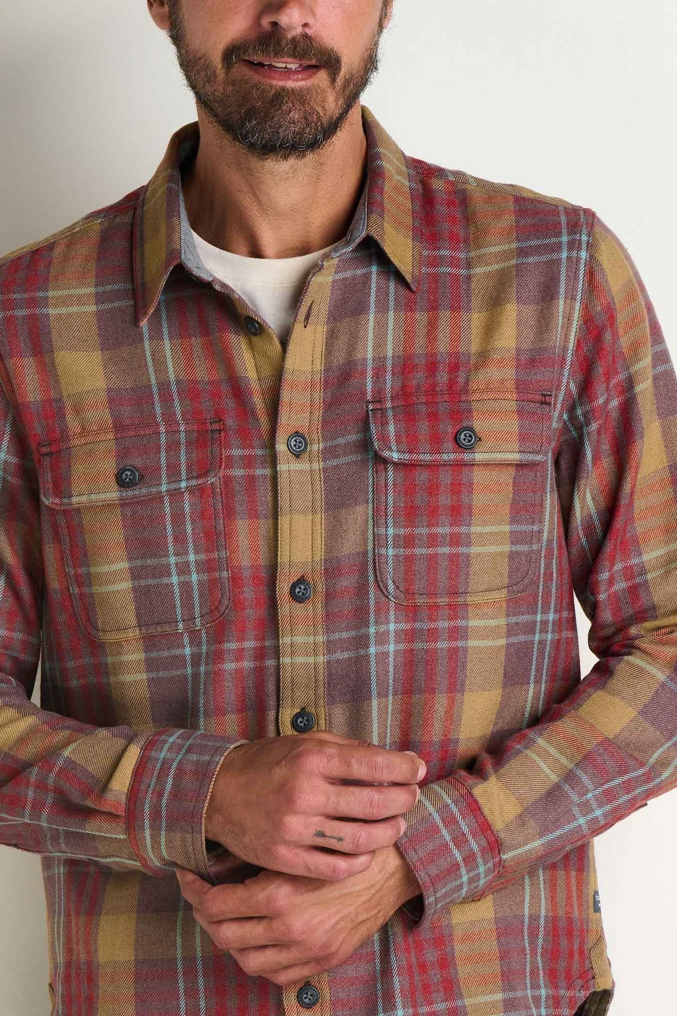 Ranchero Men's HW Flannel Shirt: Carob Pattern