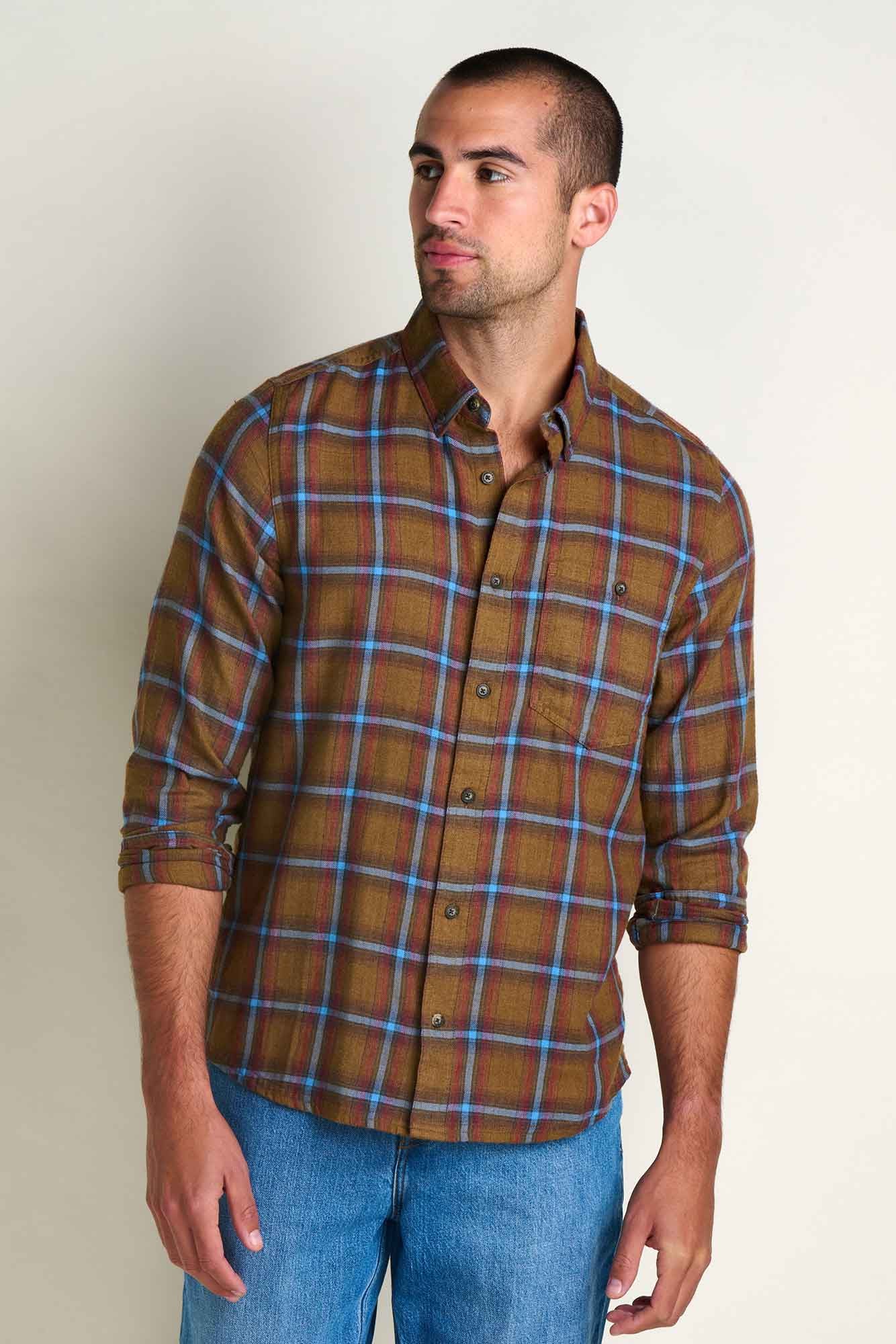 Airsmyth Long Sleeve Button Down Shirt: Honey Brown