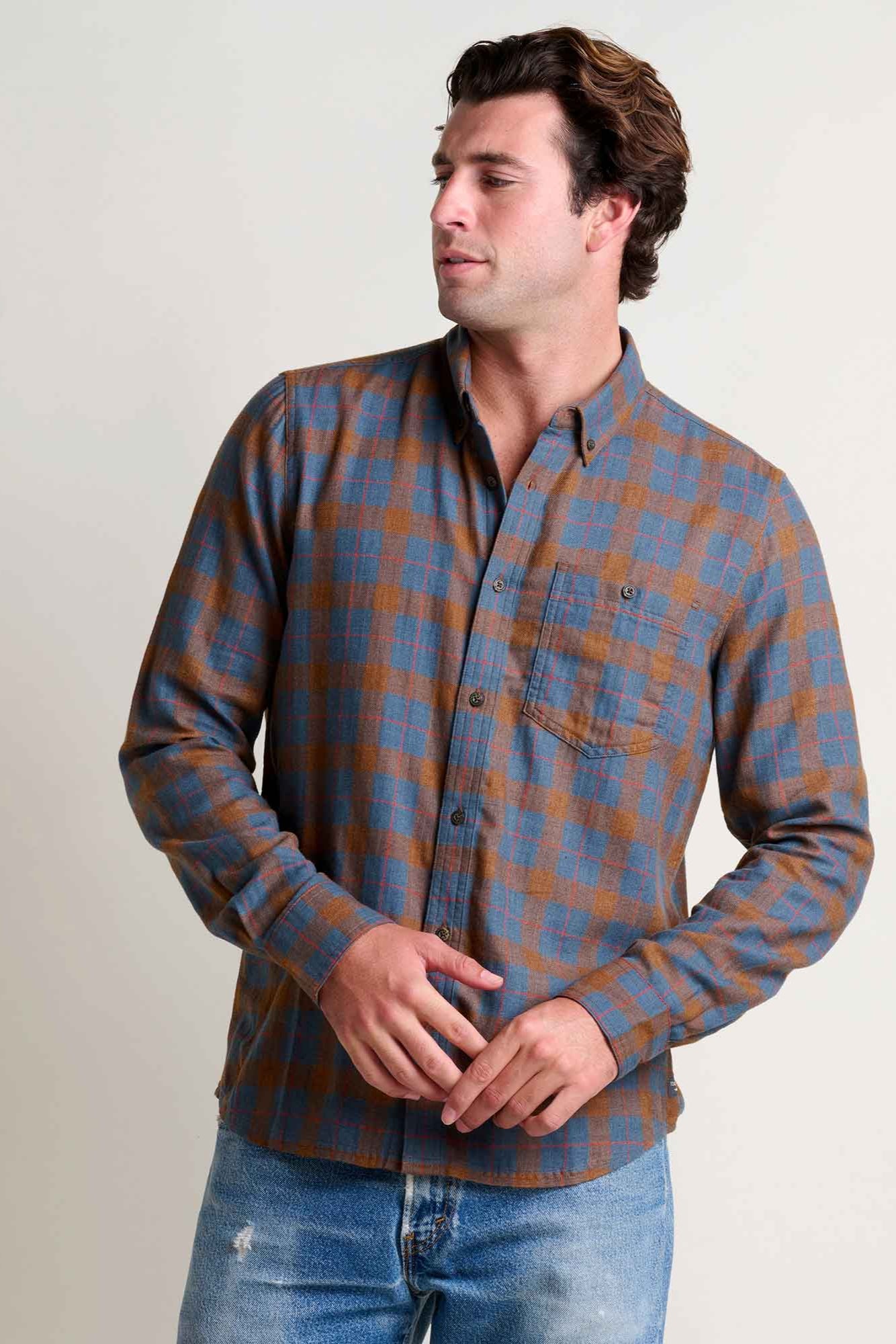 Airsmyth Long Sleeve Button Down Shirt-Partridge