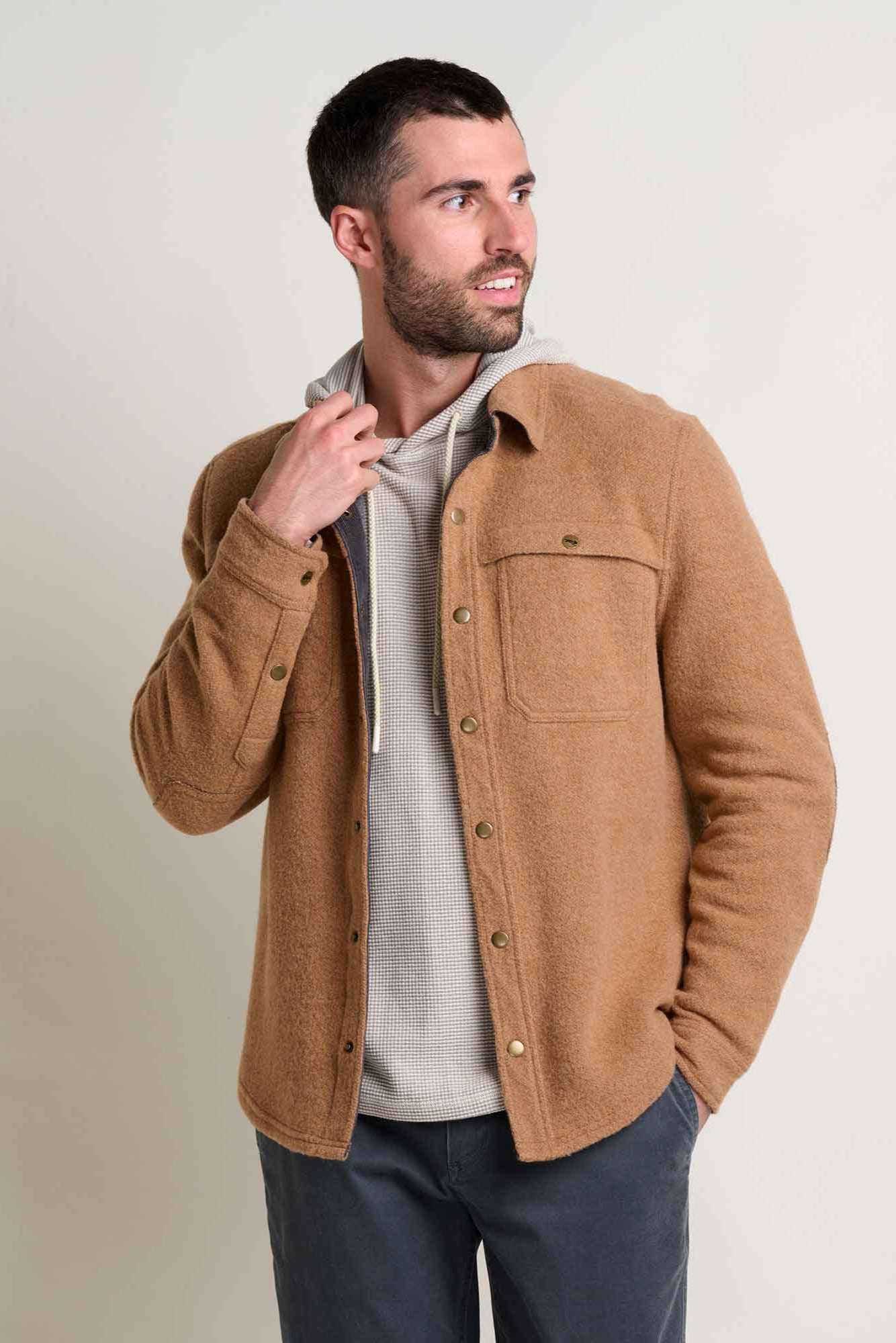 Kennicott M's Recycled Wool Shirt Jacket: Honey Brown