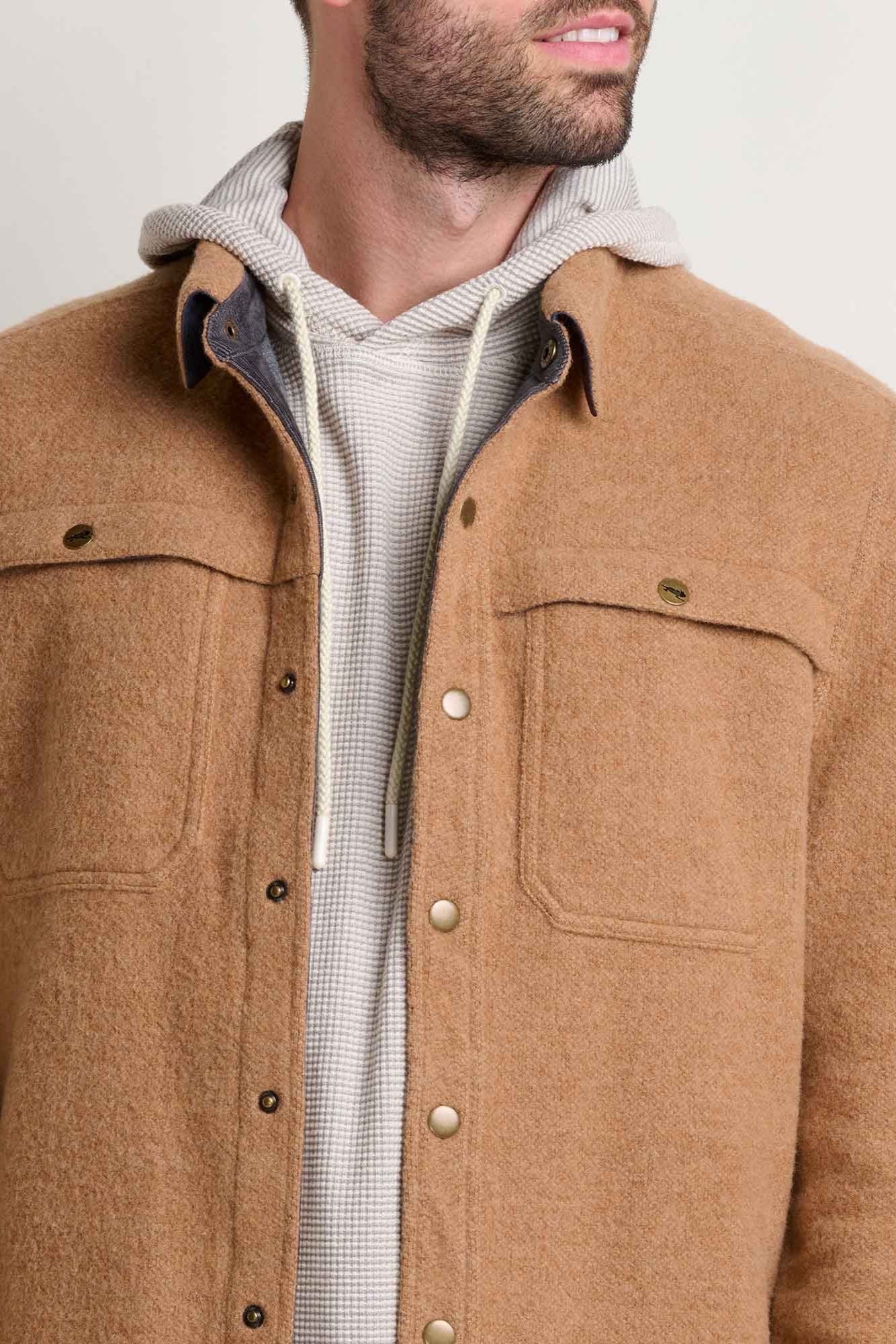 Kennicott M's Recycled Wool Shirt Jacket: Honey Brown