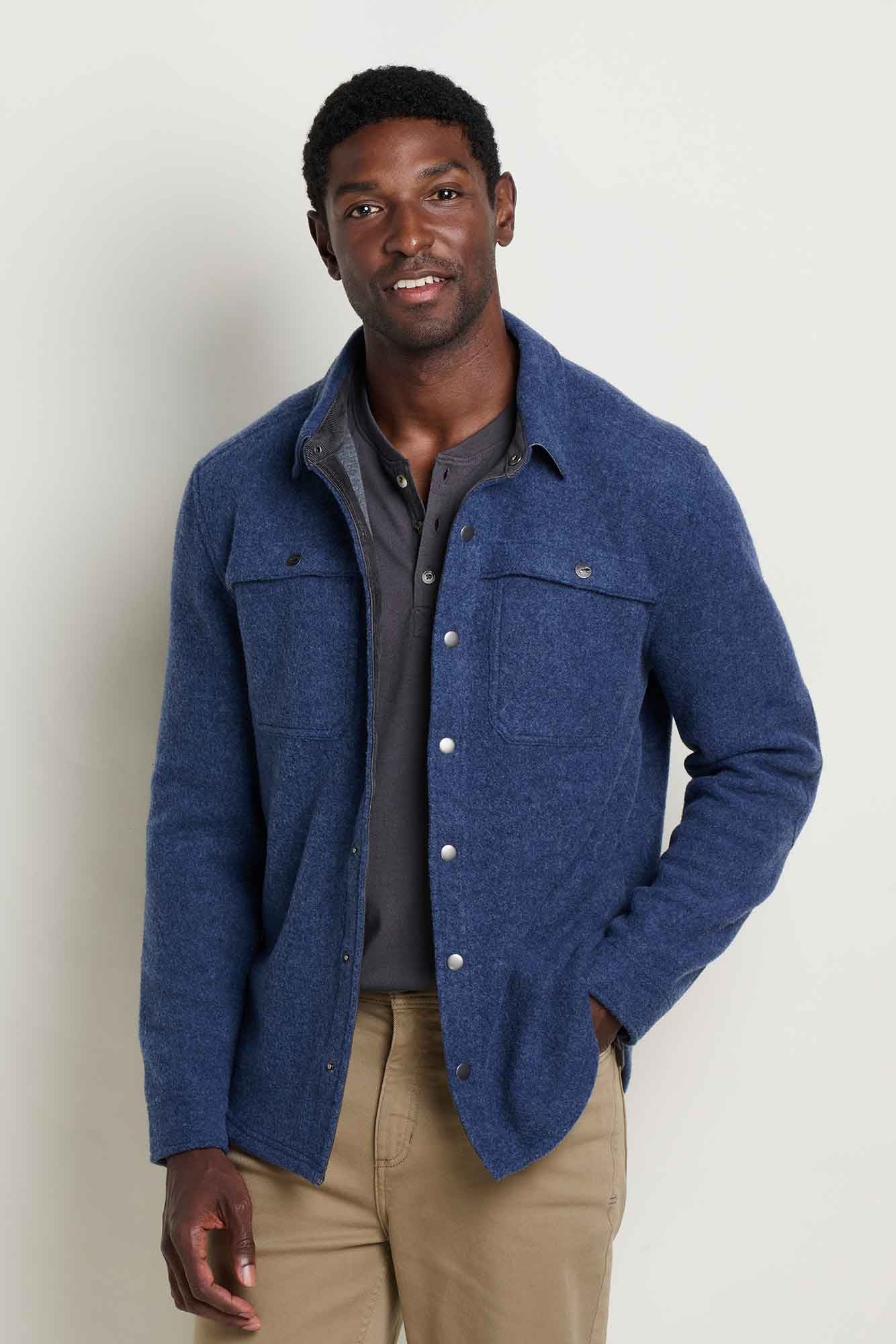 Kennicott M's Recycled Wool Shirt Jacket: Pacific Blue