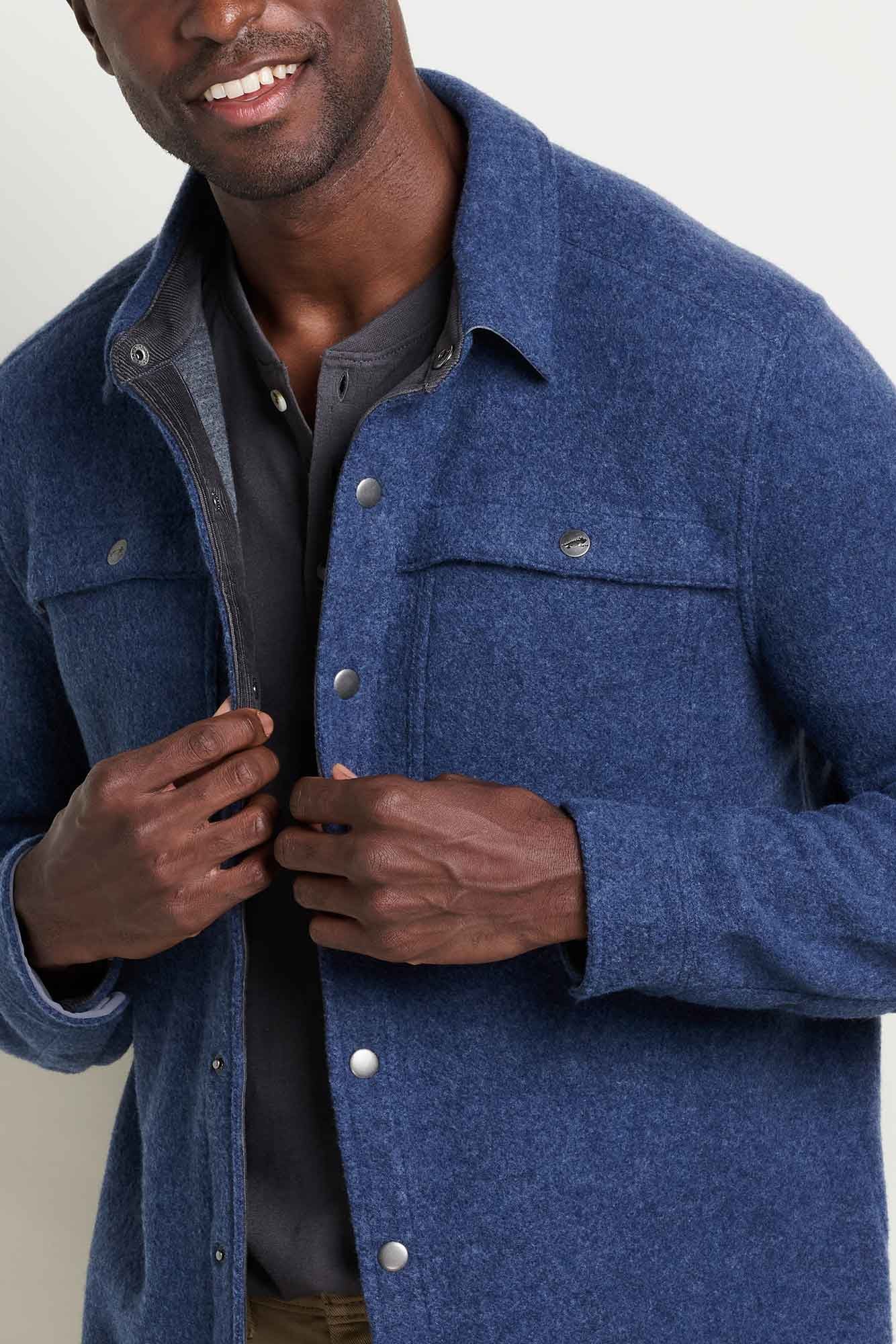 Kennicott M's Recycled Wool Shirt Jacket: Pacific Blue