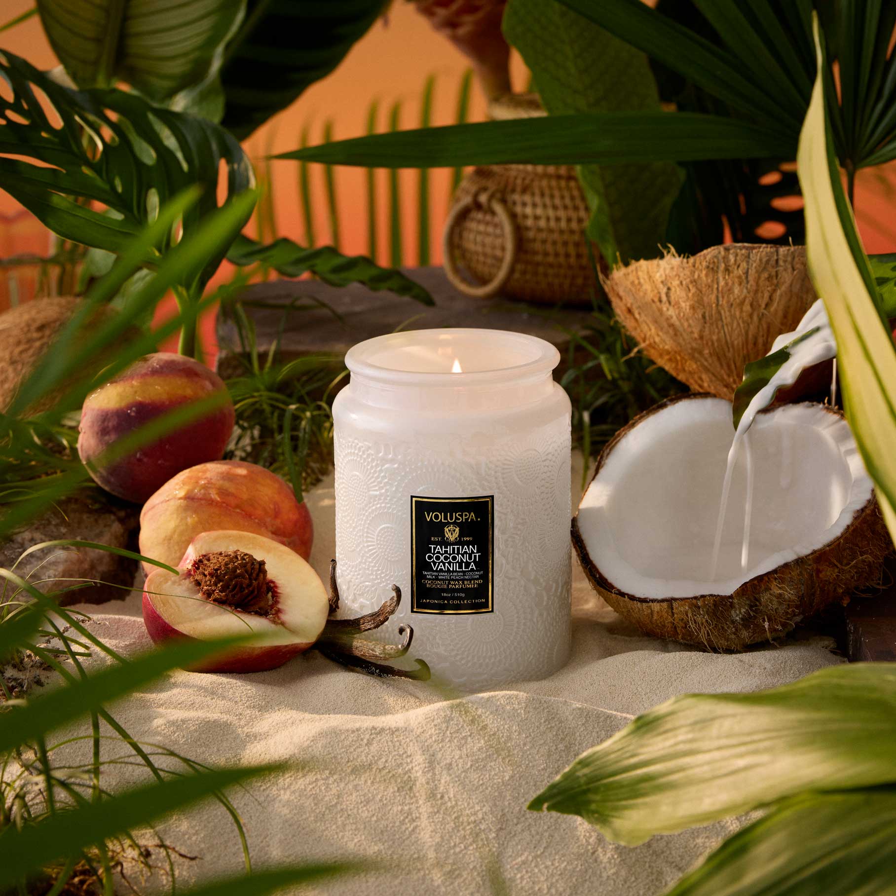 Voluspa Tahitian Coconut Vanilla 18oz Large Jar Candle
