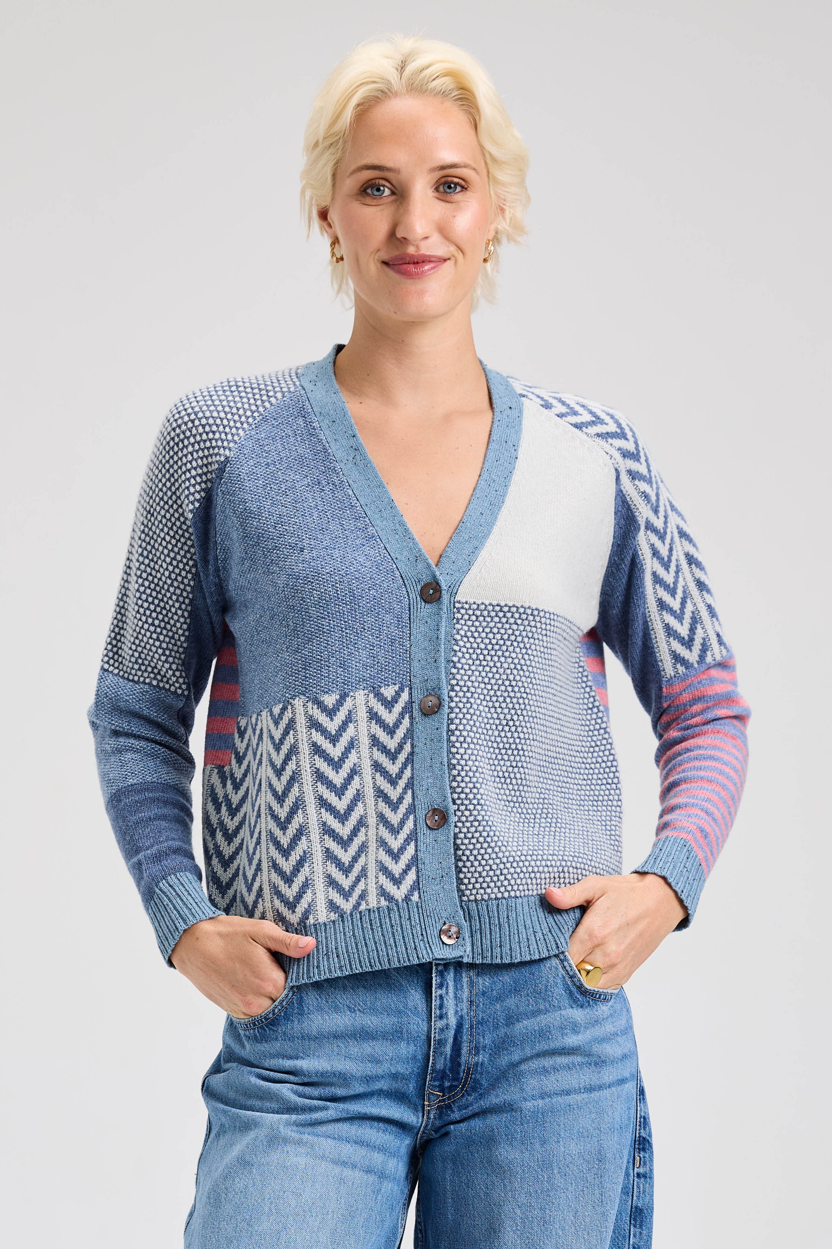 Z&P Textured Cardigan Sweater: Jean