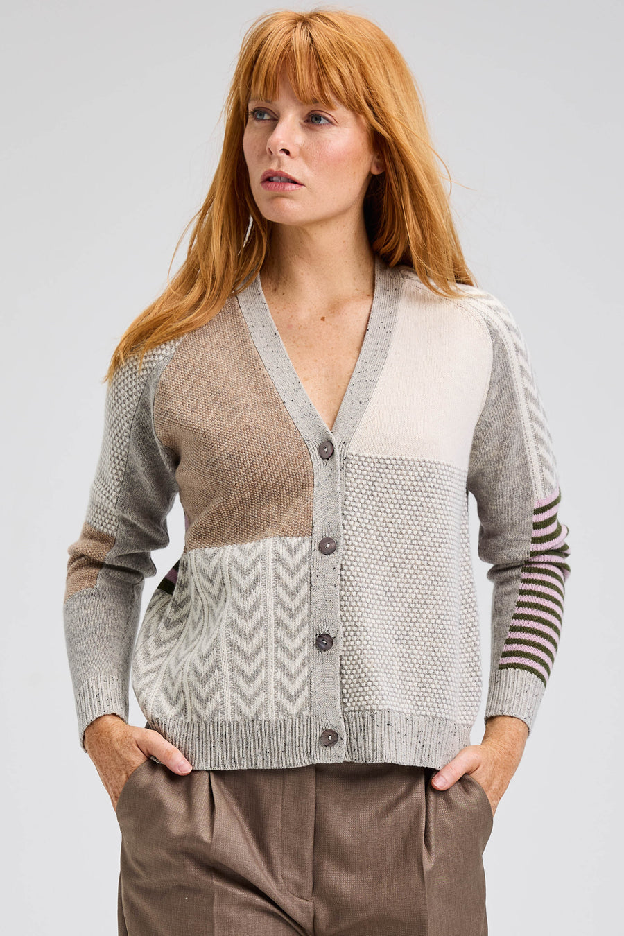 Z&P Textured Cardigan Sweater: Marl