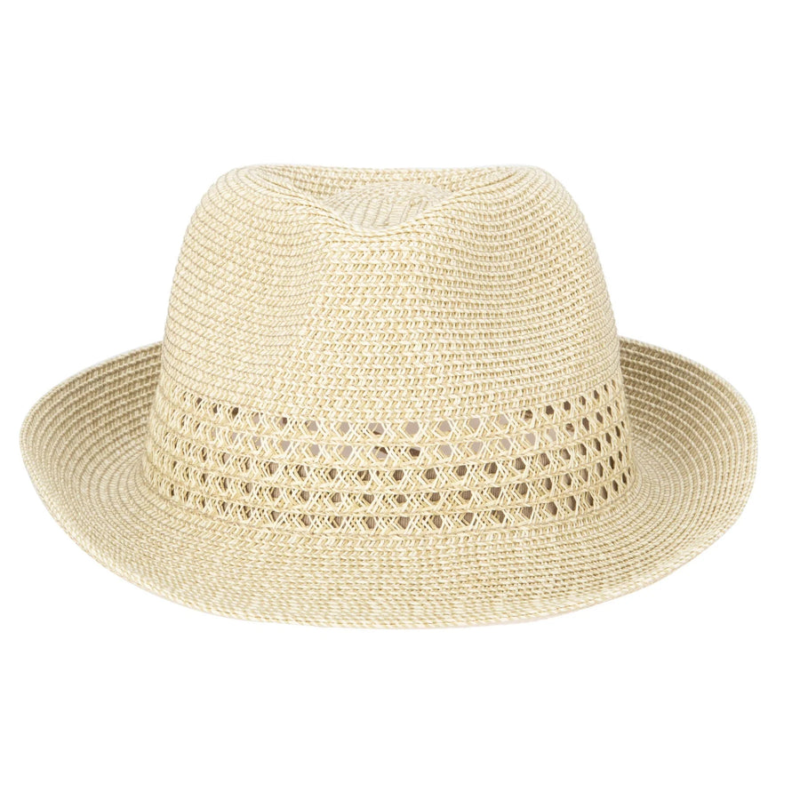 Everyday Ultrabraid Fedora with Striped Open Weave