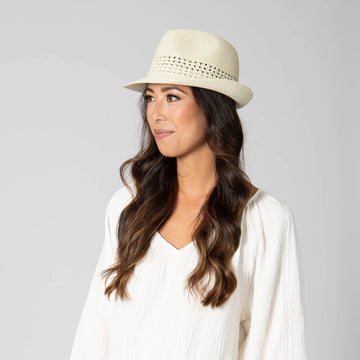 Everyday Ultrabraid Fedora with Striped Open Weave