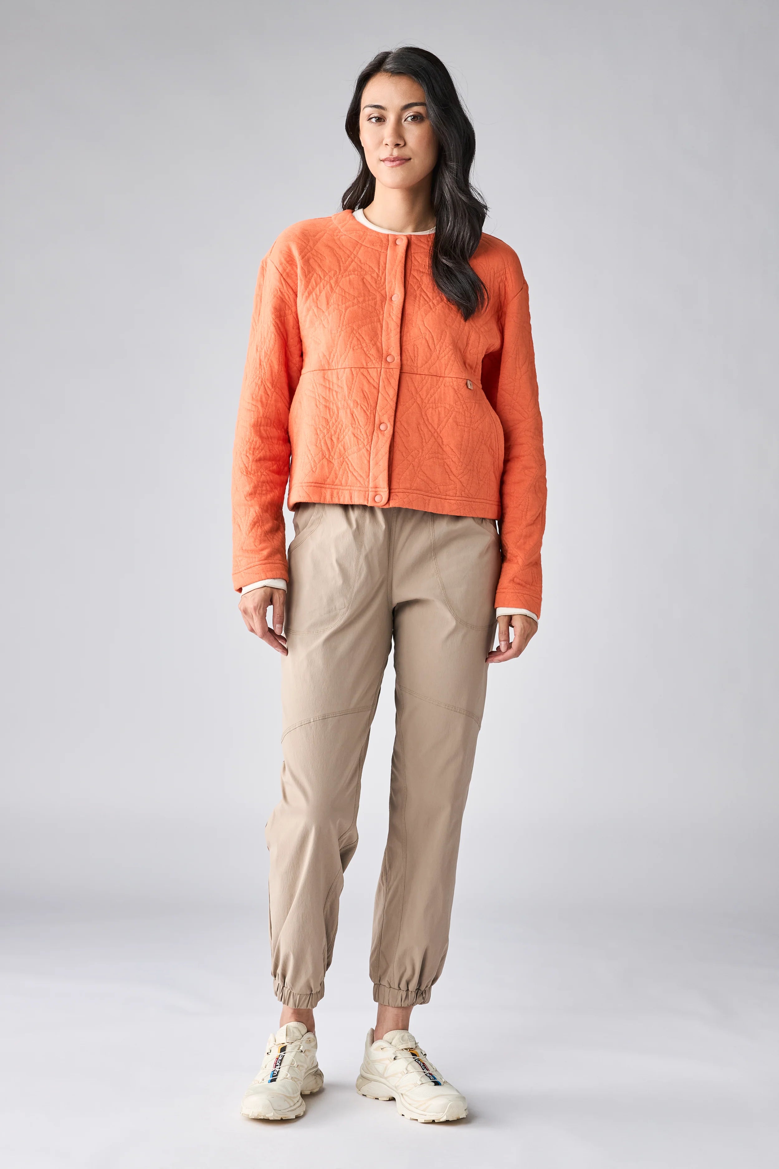 Desen Quilted Jacquard Cardigan Sweater