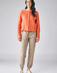 Desen Quilted Jacquard Cardigan Sweater