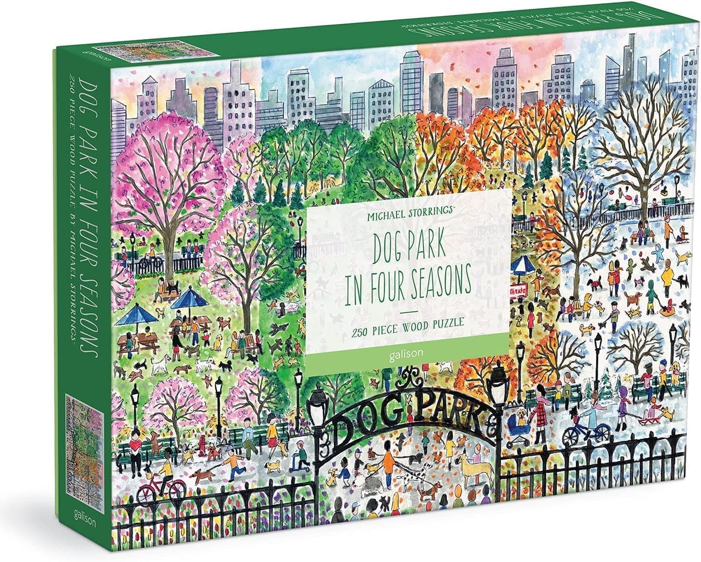 Michael Storrings Dog Park in Four Seasons 1000 Piece Puzzle