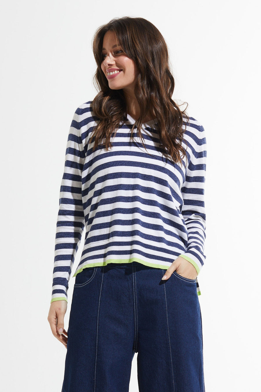 Z&P Striped Cotton Cashmere V-Neck Sweater